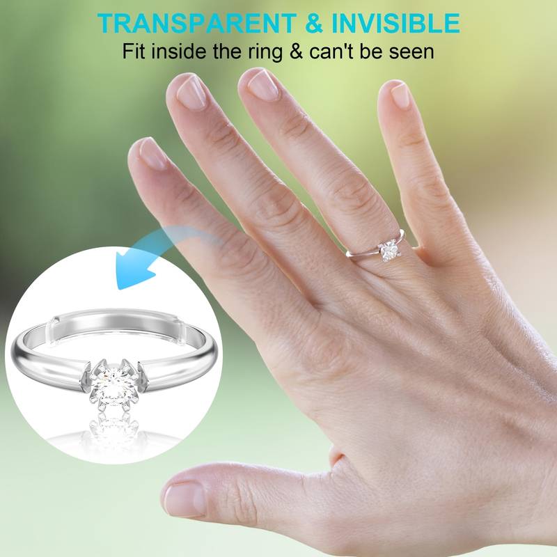 Invisible Clear Ring Sizer Holder Retainer Set